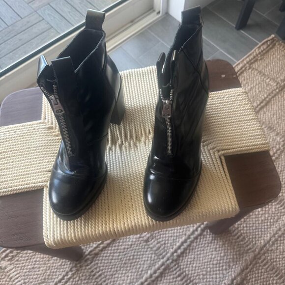 Cheap Monday Shoes - Cheap Monday Black Leather Platform Heel Boots | Size 8.5